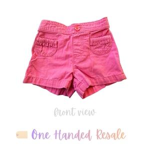 🌸 jumping beans Pink Elastic Waist Toddler Shorts w/ Front Pockets Button 6-9M